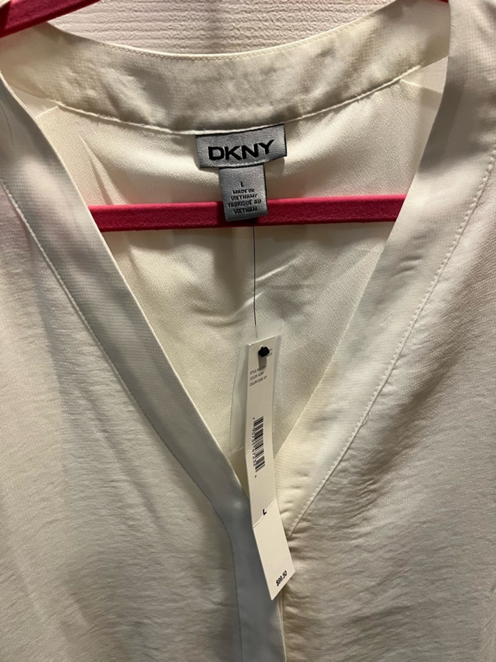 DKNY Cream V-Neck Blouse